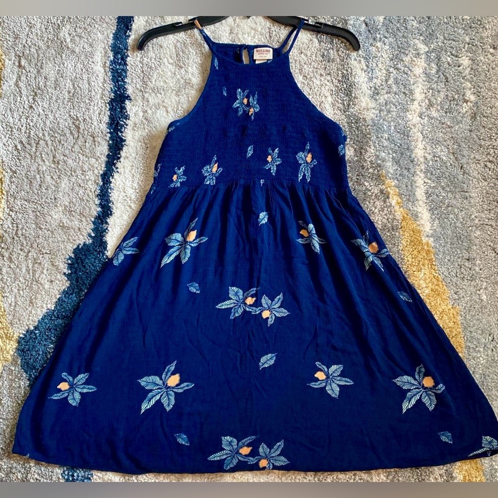 Mossimo Floral Tropical High Neck Halter Dress w/Key Hole in Back - Picture 4 of 8